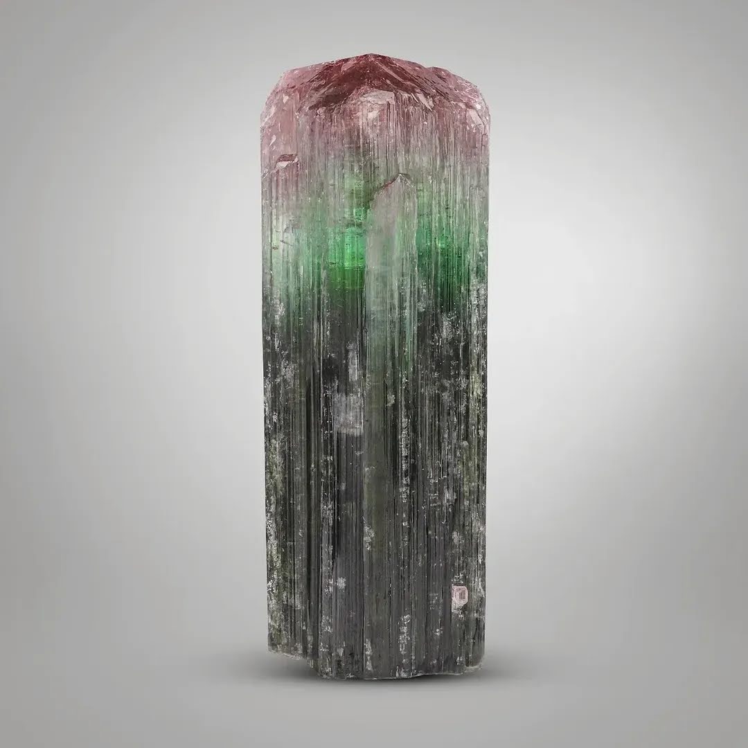 bicolor pink color top Mint-green color Tourmaline crystal from Afghanistan