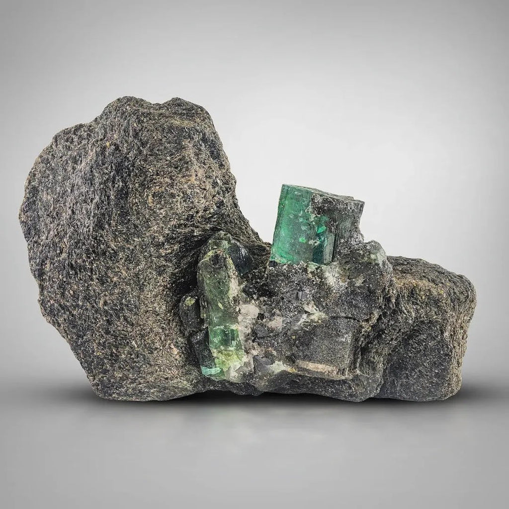 impressive Emerald Crystals on Muscovite Matrix from Afghanistan