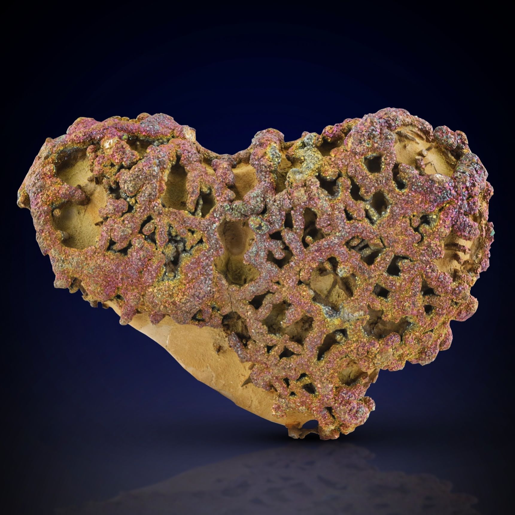 Multi Color Iridescent Marcasite crystals on Lemonite matrix from Pakistan
