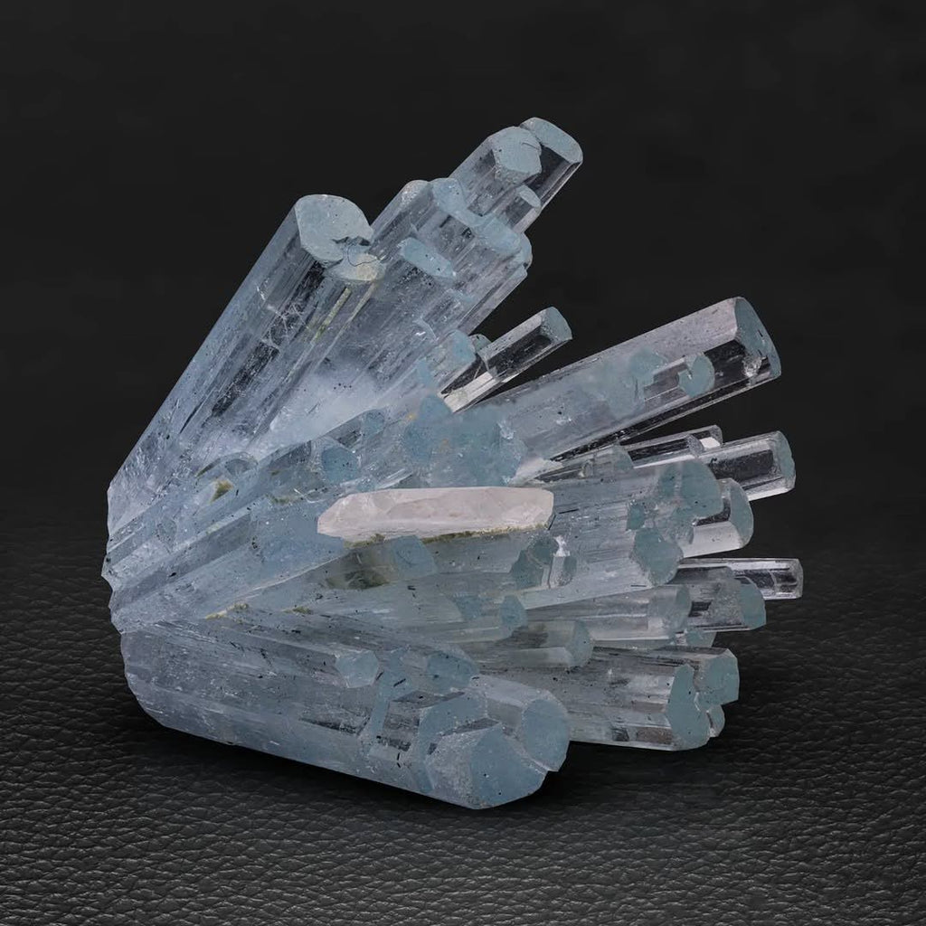 Robust Blue Aquamarine Crystal Cluster with Quartz from Pakistan