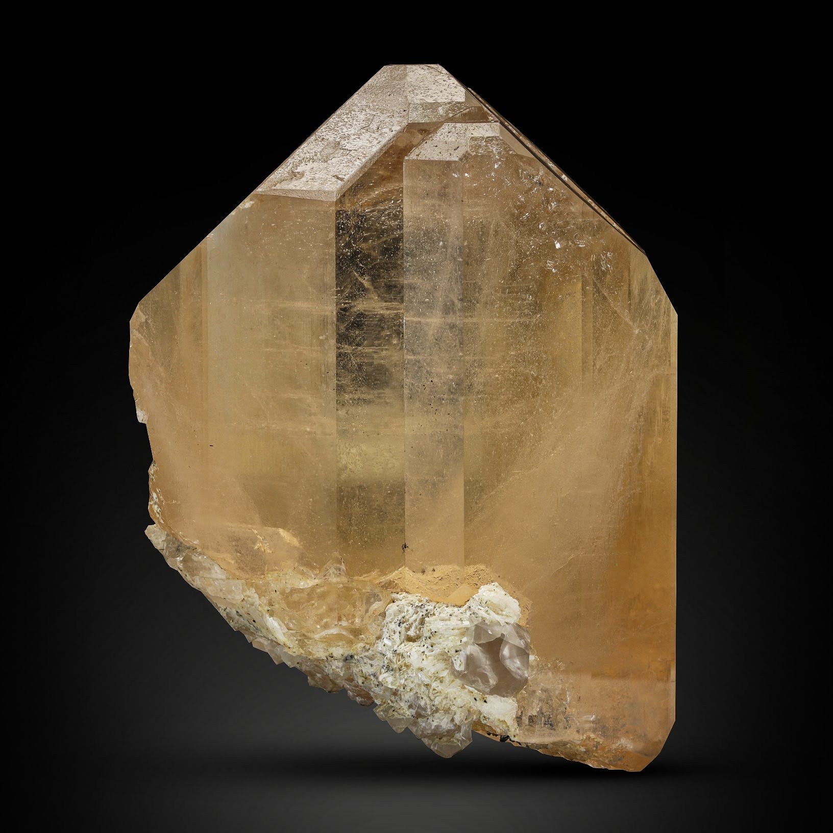 Huge double terminated Topaz crystal with terminated Smoky Quartz from Pakistan