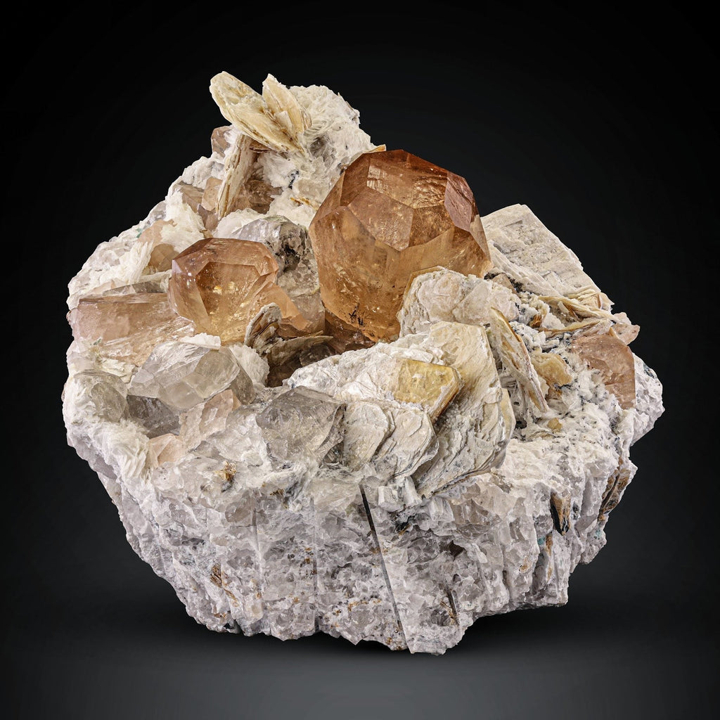 Huge Topaz crystals on Albite with Quartz and Mica from Pakistan