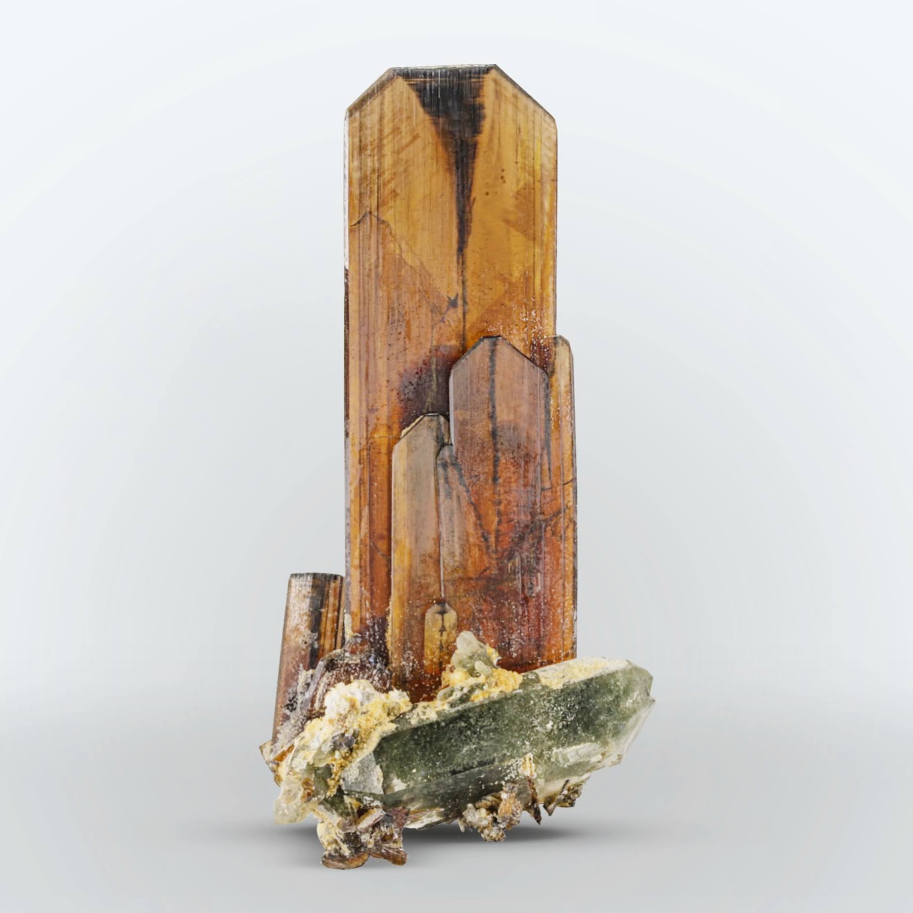 free standing Brookite crystal on Chlorite Quartz from Pakistan