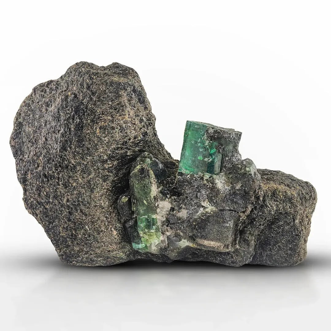 impressive Emerald Crystals on Muscovite Matrix from Afghanistan