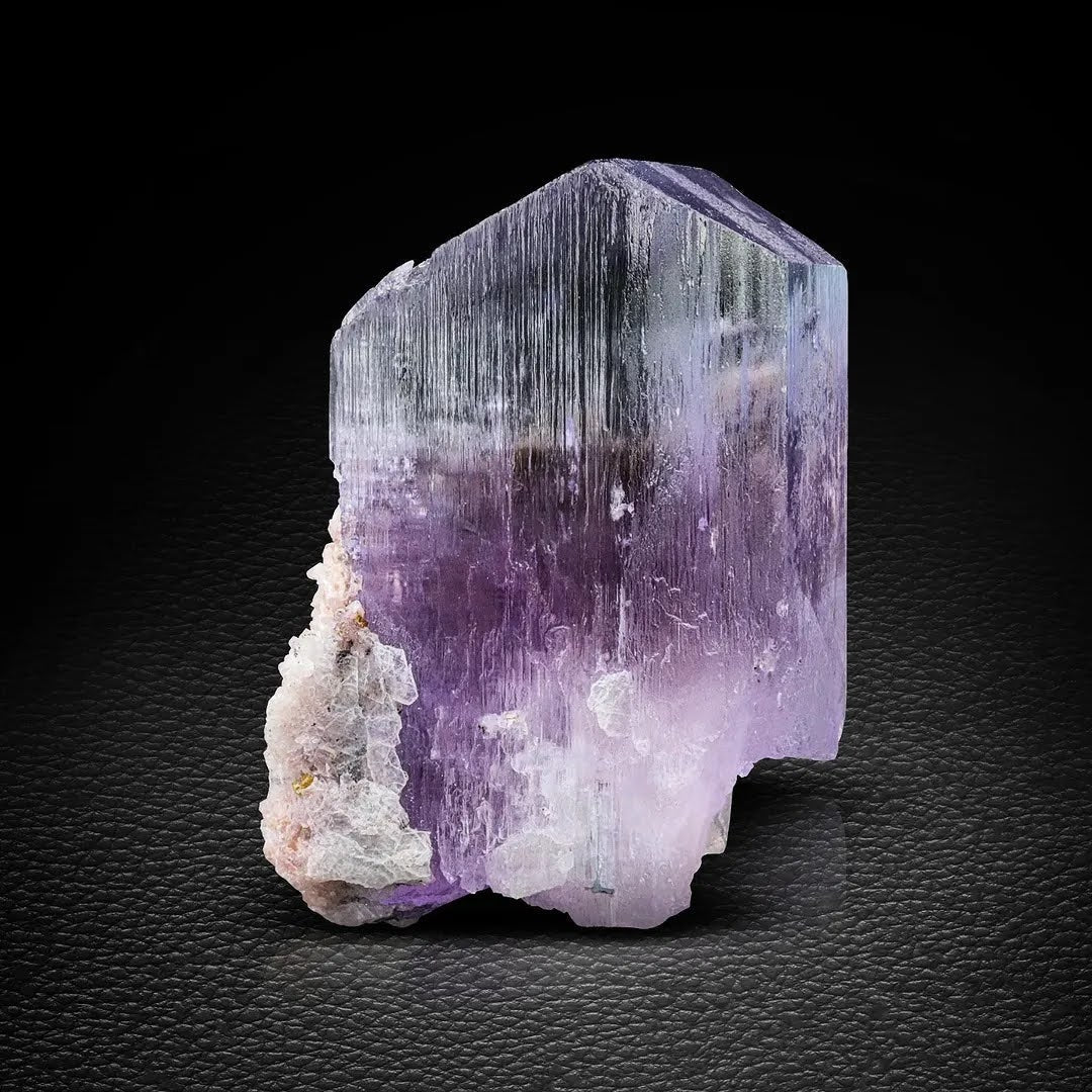 Adorable Kunzite Crystal with Rare Microlite and Cleavelandite from Afghanistan