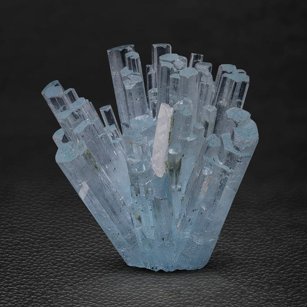 Robust Blue Aquamarine Crystal Cluster with Quartz from Pakistan