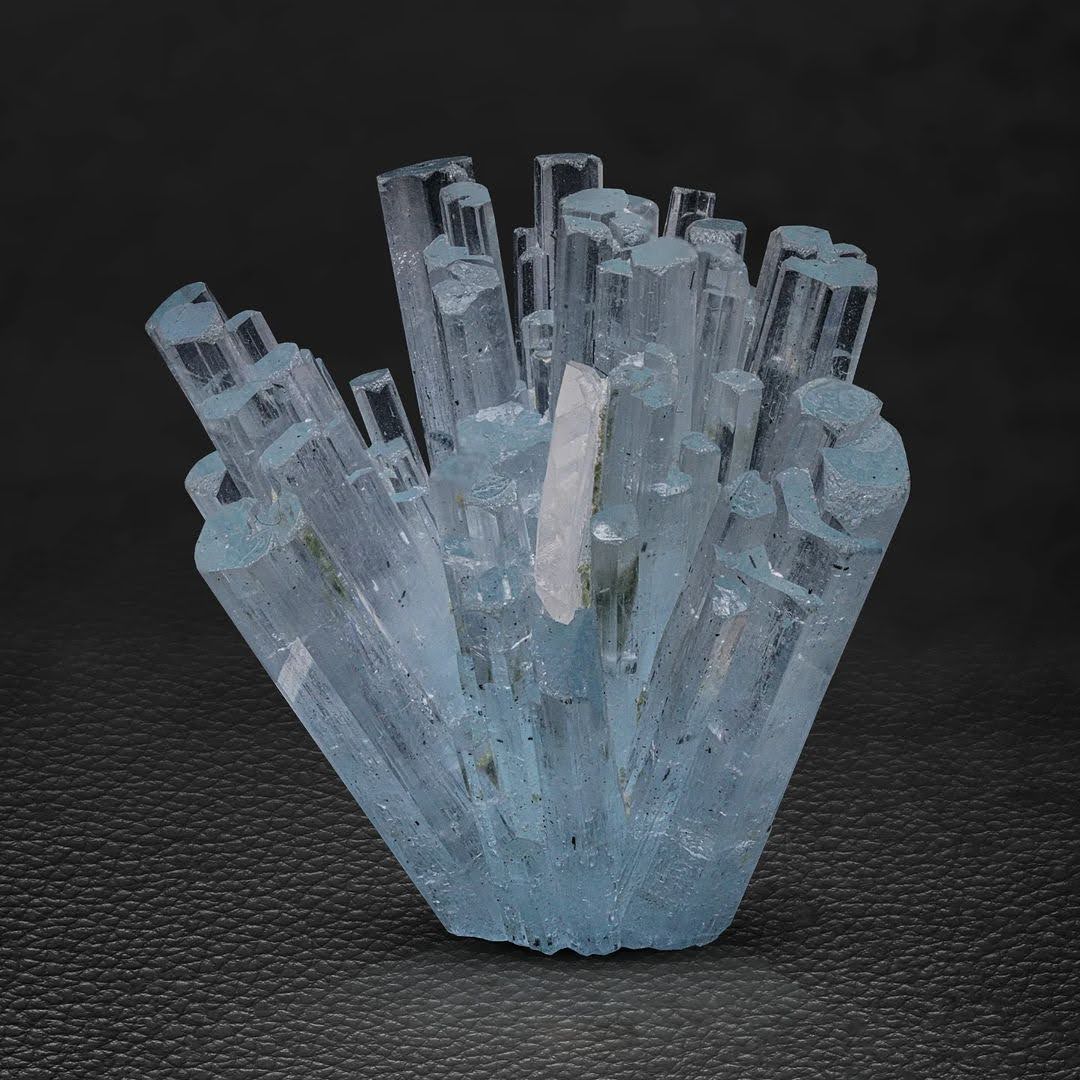 Robust Blue Aquamarine Crystal Cluster with Quartz from Pakistan
