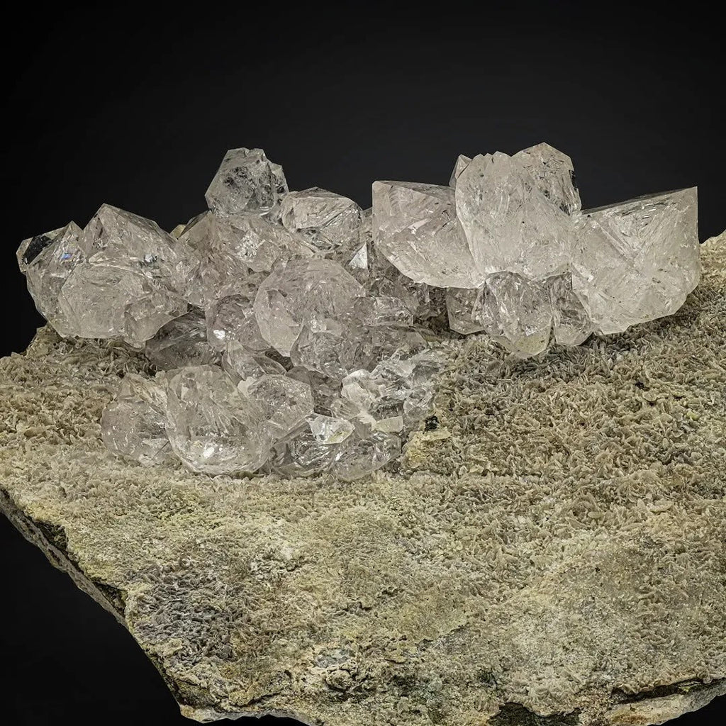 Pointed Terminated Diamond Quartz Crystals on Matrix from Pakistan