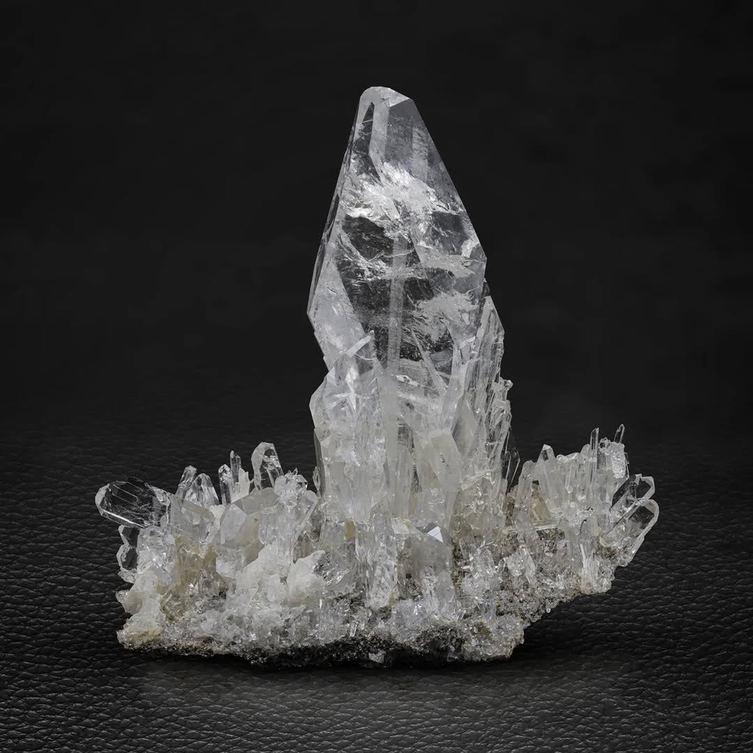 Elongated and Isolated Faden Quartz Crystal on Matrix from Pakistan