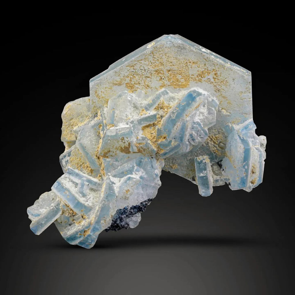 rare Alkali Rich blue Vorobyevite crystal cluster from Afghanistan