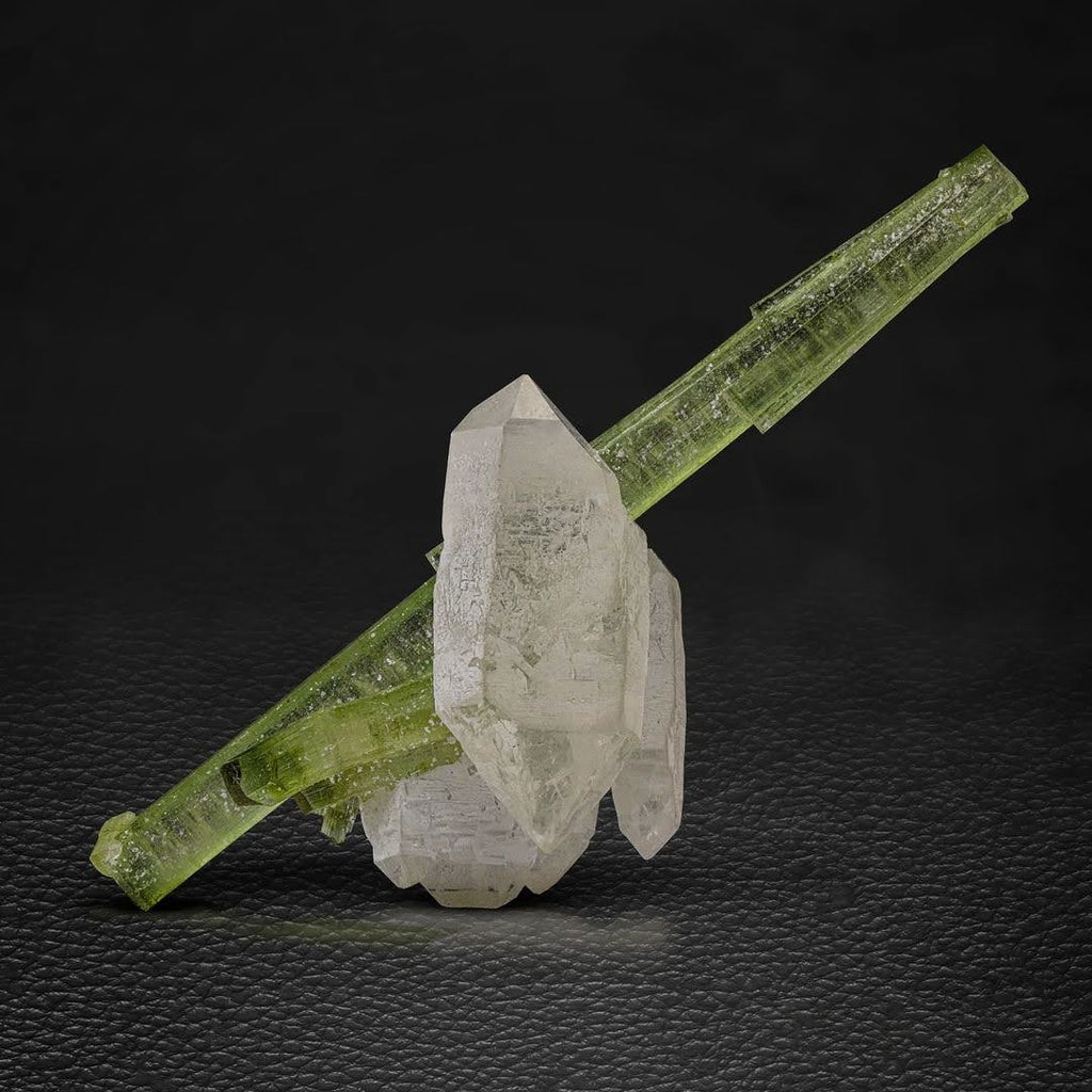 Sculptural Combination of Tourmaline with Quartz Crystal from Pakistan