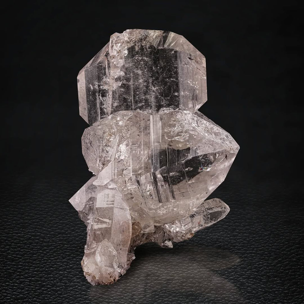 Double Terminated Clear Tabular Smoky Quartz Cluster from Pakistan