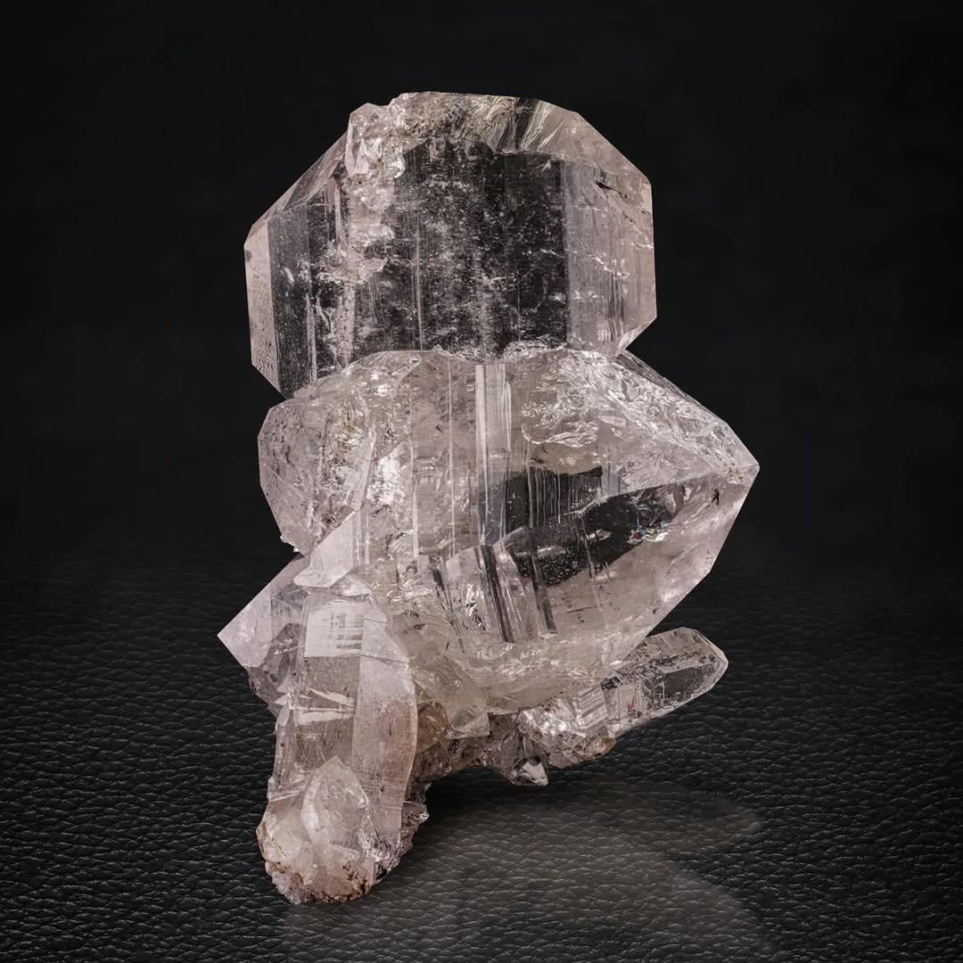 Double Terminated Clear Tabular Smoky Quartz Cluster from Pakistan