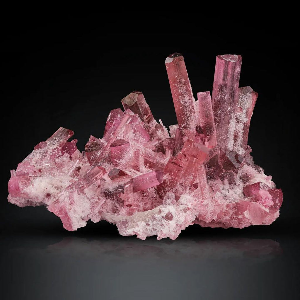 Rubilite Pink Tourmaline Crystal Cluster on Matrix from Afghanistan
