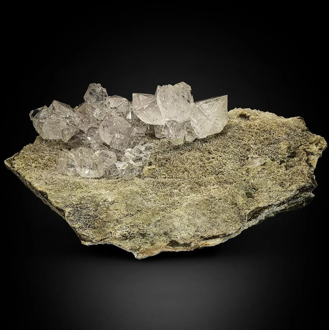 Pointed Terminated Diamond Quartz Crystals on Matrix from Pakistan