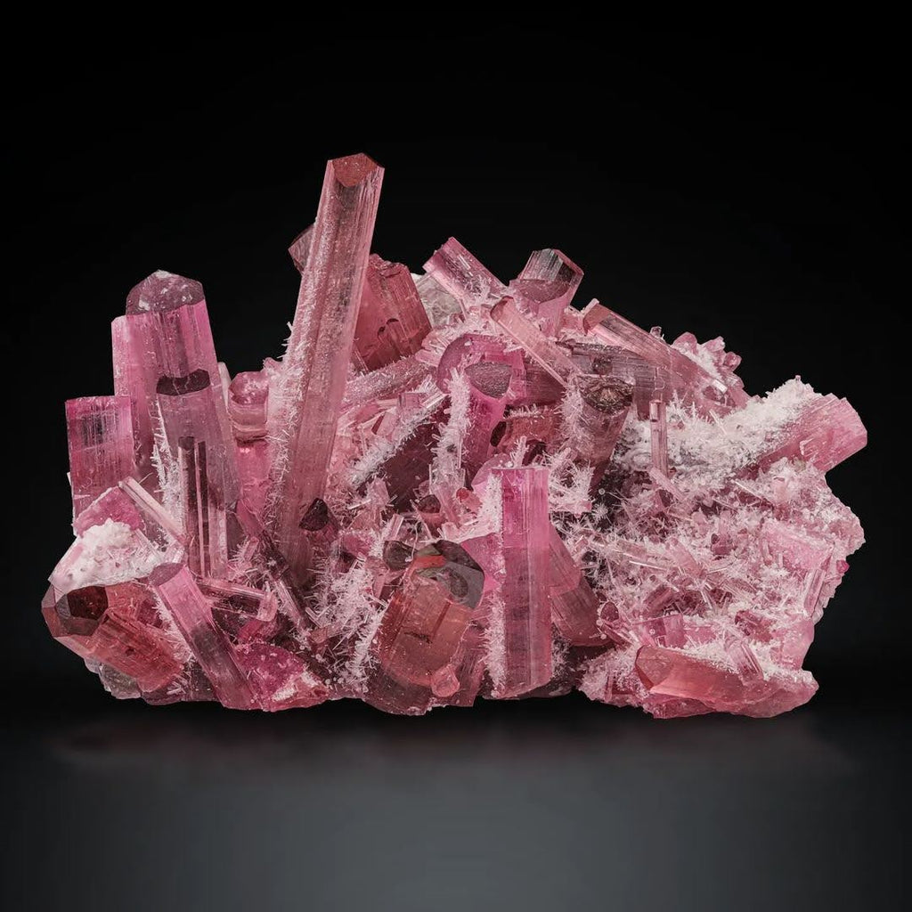Rubilite Pink Tourmaline Crystal Cluster on Matrix from Afghanistan