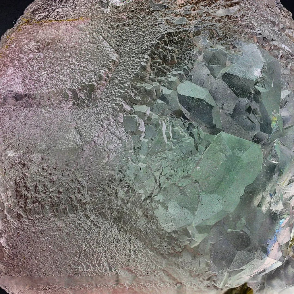 Bi color Focal Fluorite Crystal on Muscovite Matrix from Pakistan