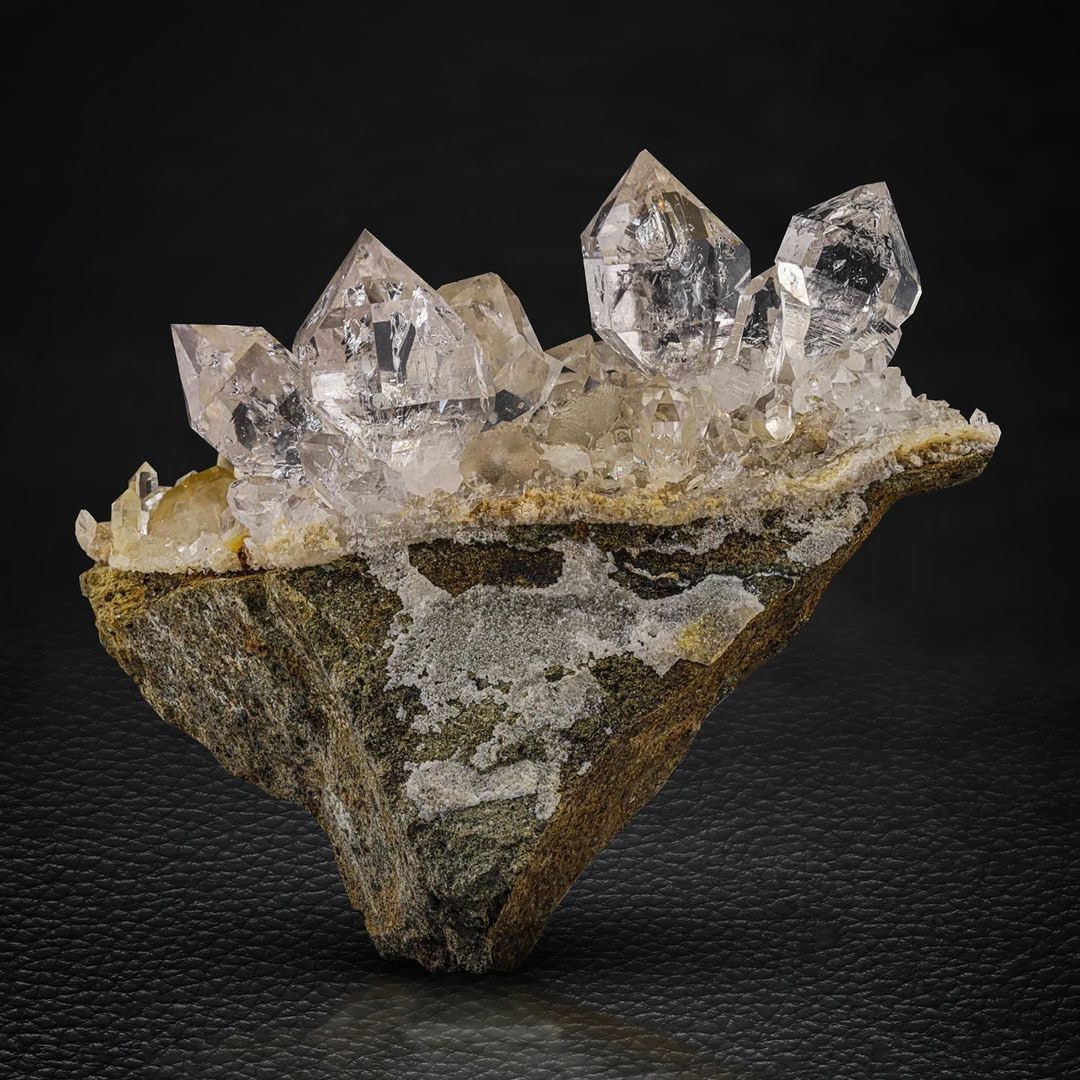 Pointed Terminated Amethyst Diamond Quartz on Matrix from Pakistan