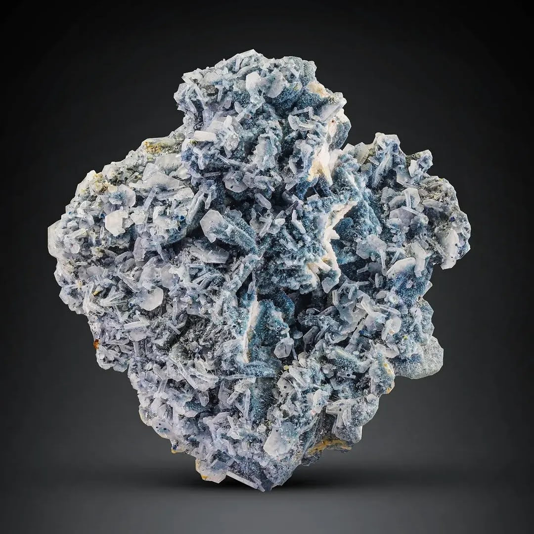 Rare Alkali Blue Beryl Vorobyevite crystals on Muscovite from Afghanistan