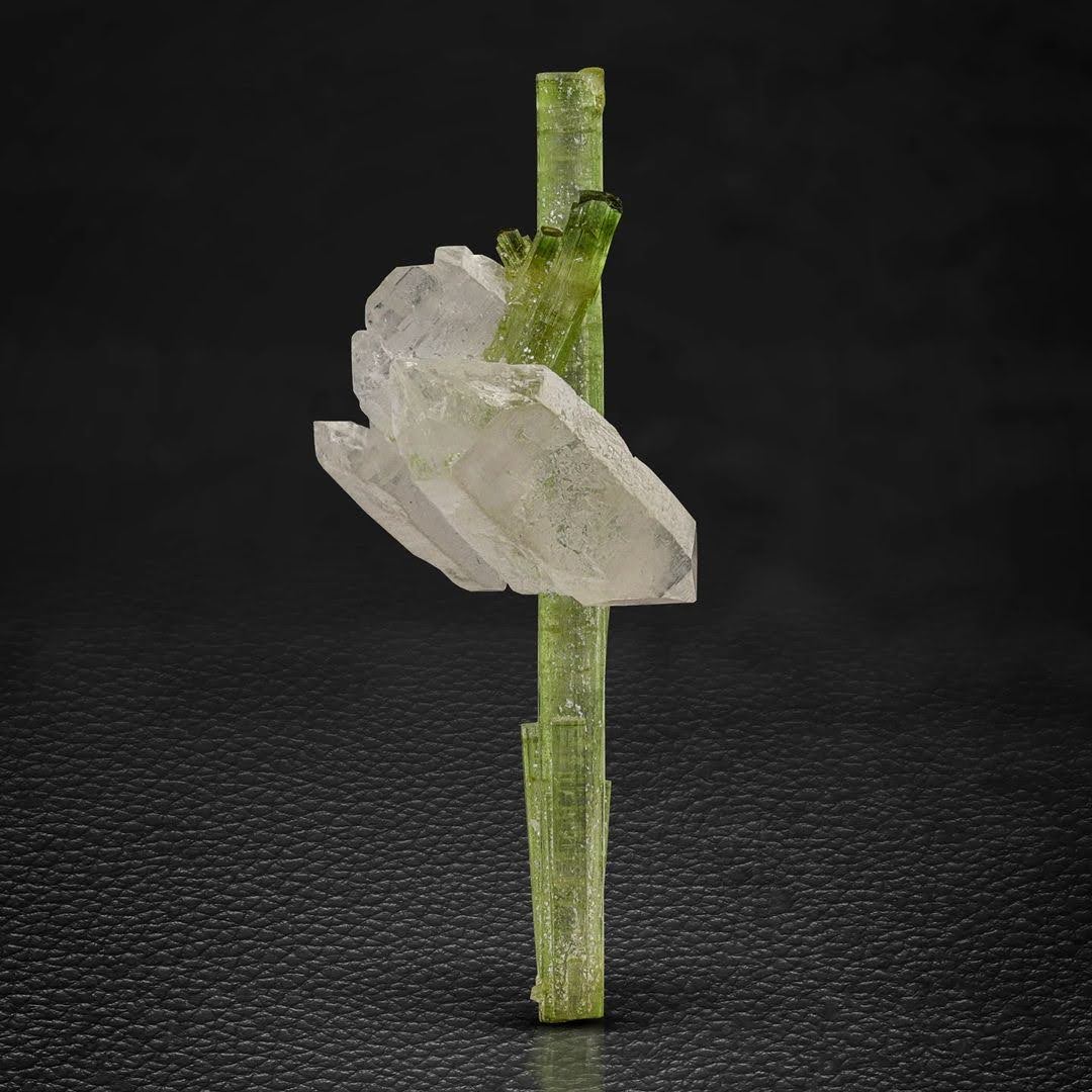 Sculptural Combination of Tourmaline with Quartz Crystal from Pakistan
