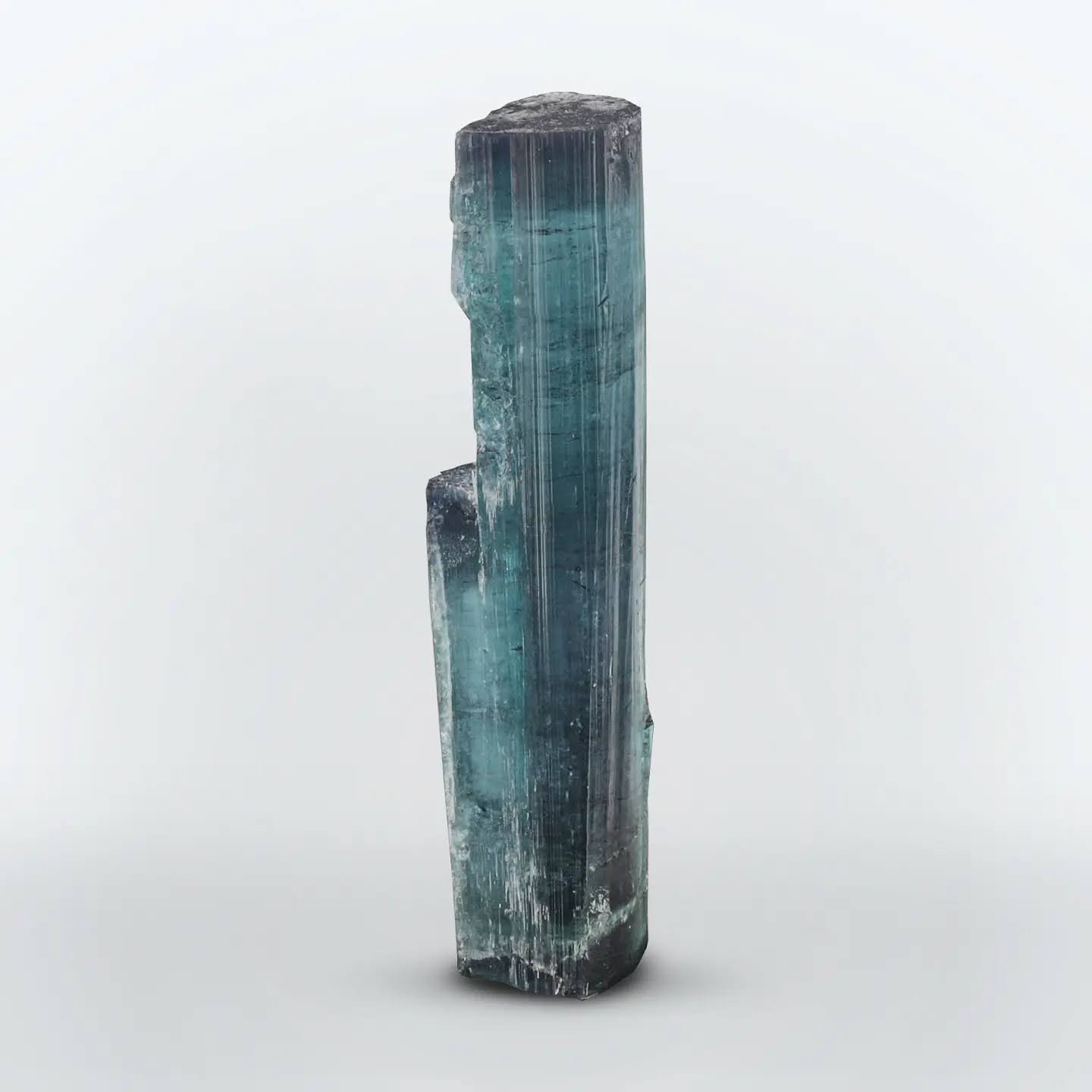 Terminated Single Indicolite Tourmaline Crystals from Afghanistan