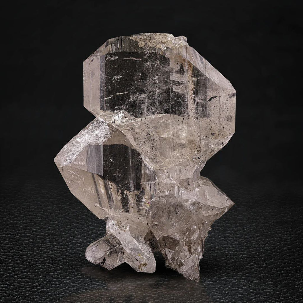 Double Terminated Clear Tabular Smoky Quartz Cluster from Pakistan