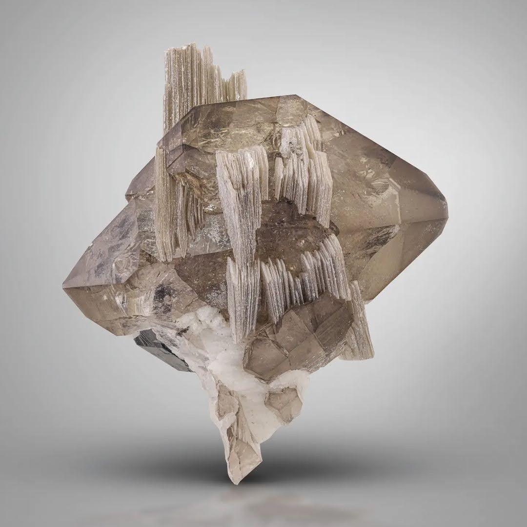 Double Terminated Smoky Quartz with Muscovite from Pakistan