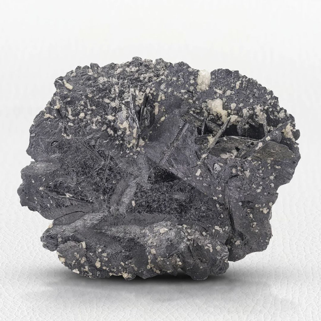 lustrous fine Hematite crystal with contrasting white Albite from Pakistan