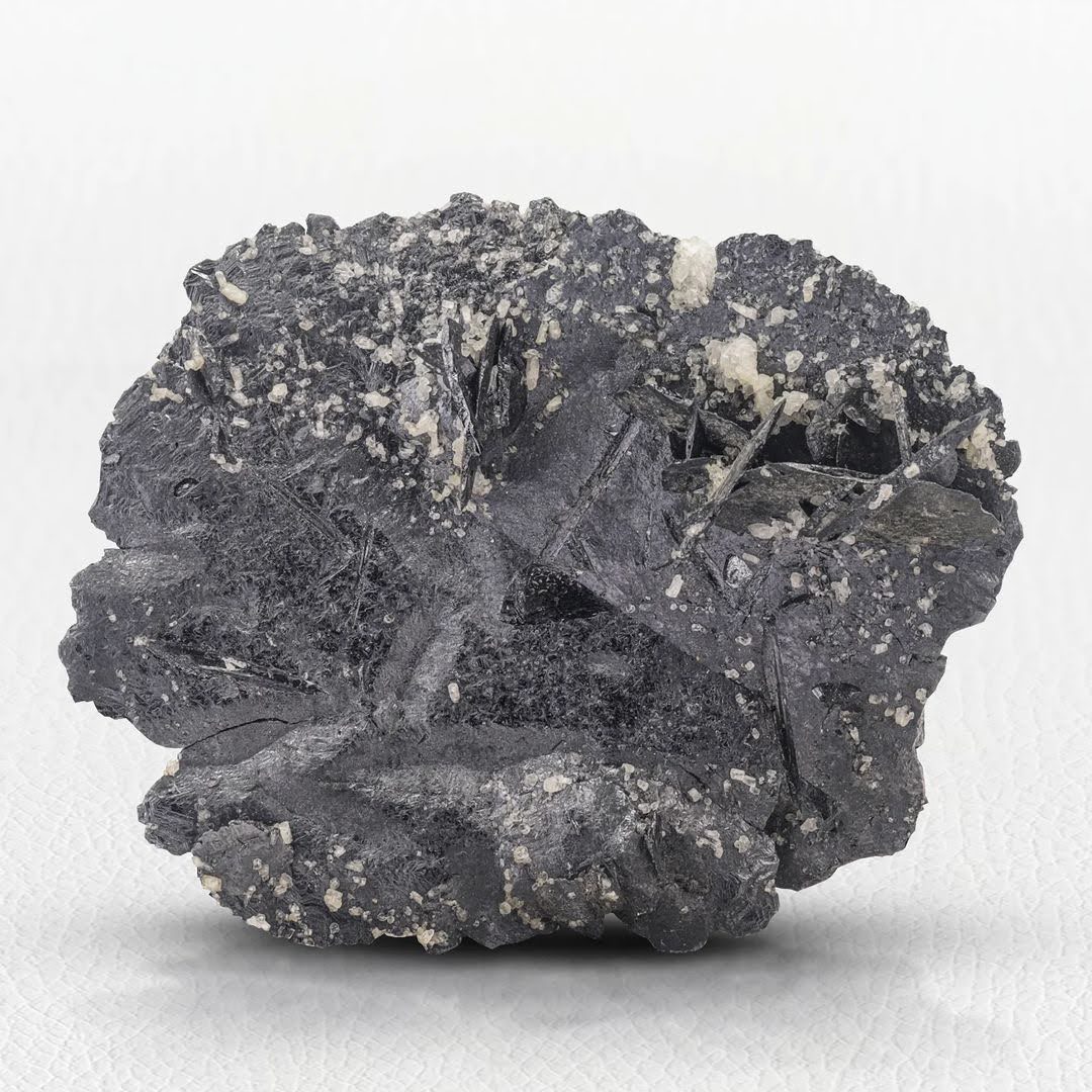 lustrous fine Hematite crystal with contrasting white Albite from Pakistan