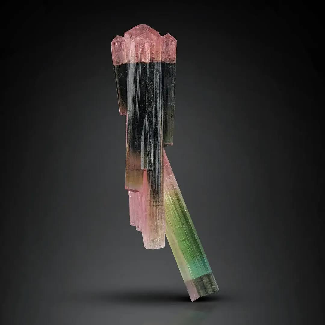 Bi color Colorful Pink and Green Tourmaline Cluster from Afghanistan
