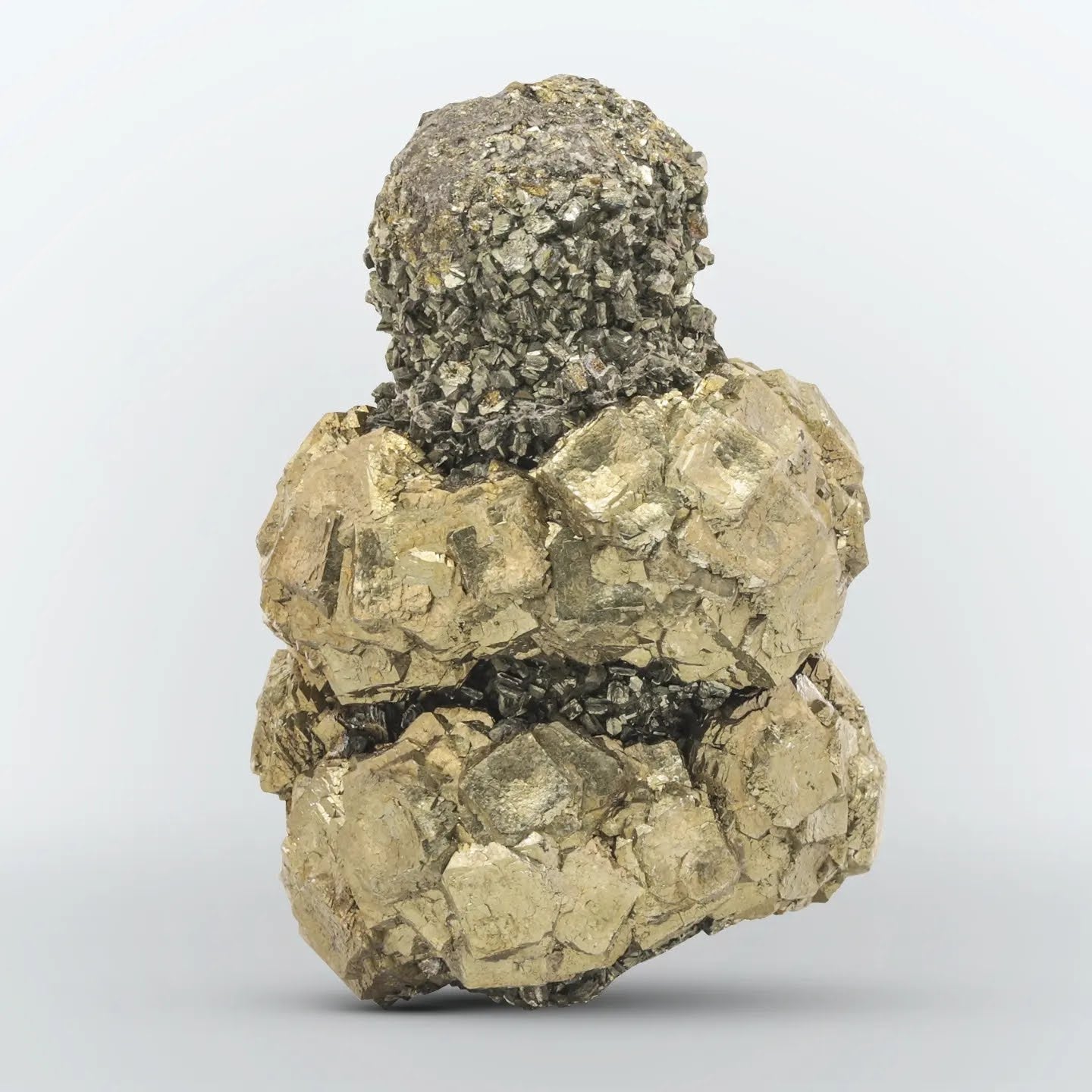 multiple growth of Pyrite on Marcasite with great luster from Pakistan