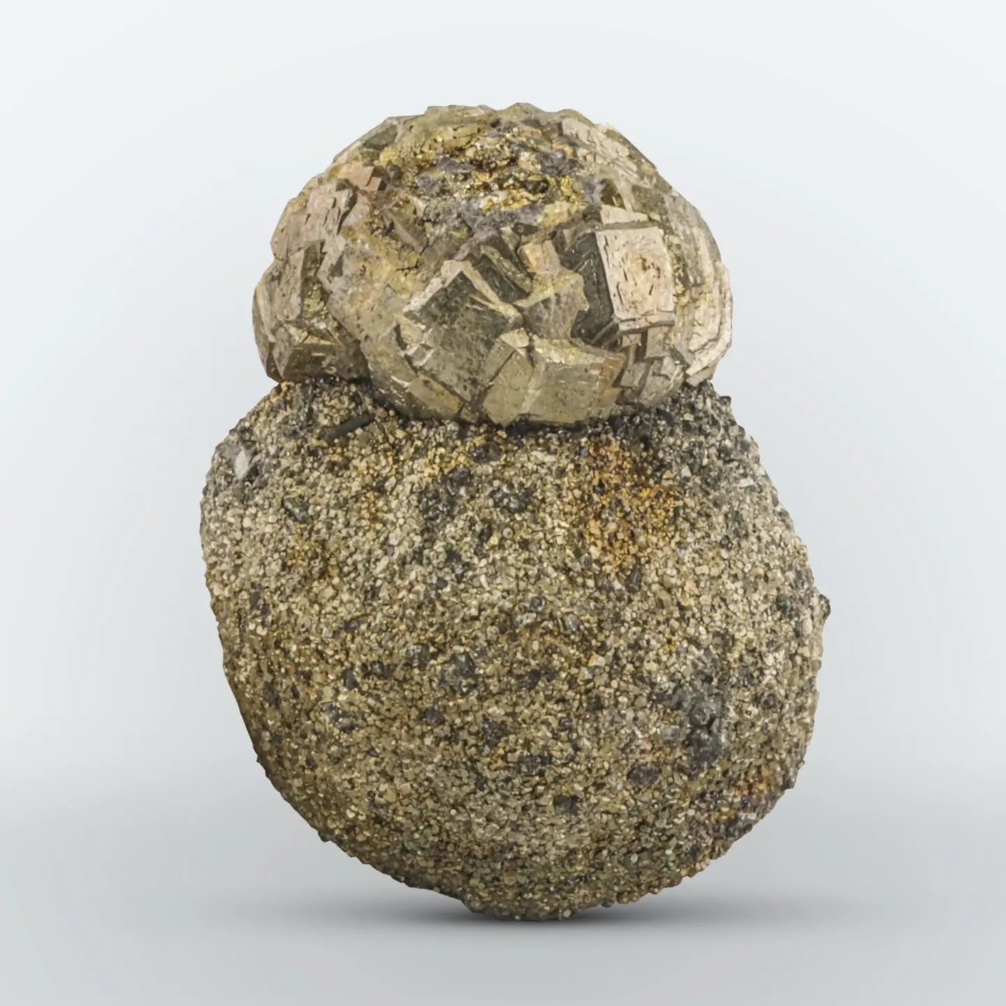 Interesting and beautiful combination of Pyrite on Marcasite from Pakistan