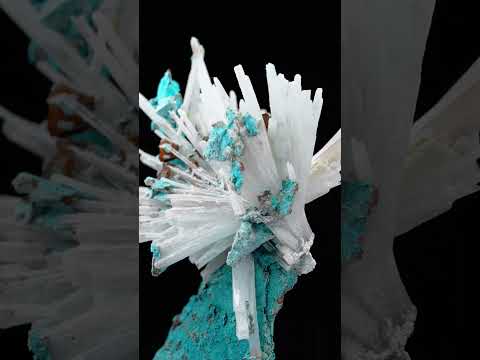 Aragonite on Chrysocolla Sculpture