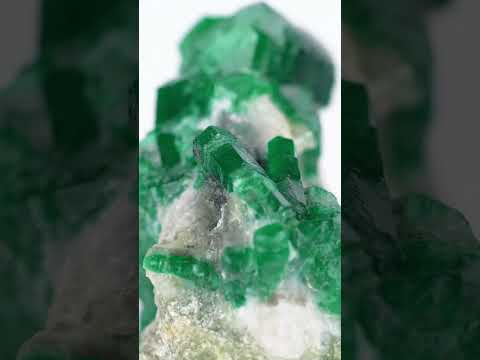 Aesthetic Emerald Crystal Cluster On Calcite From Pakistan