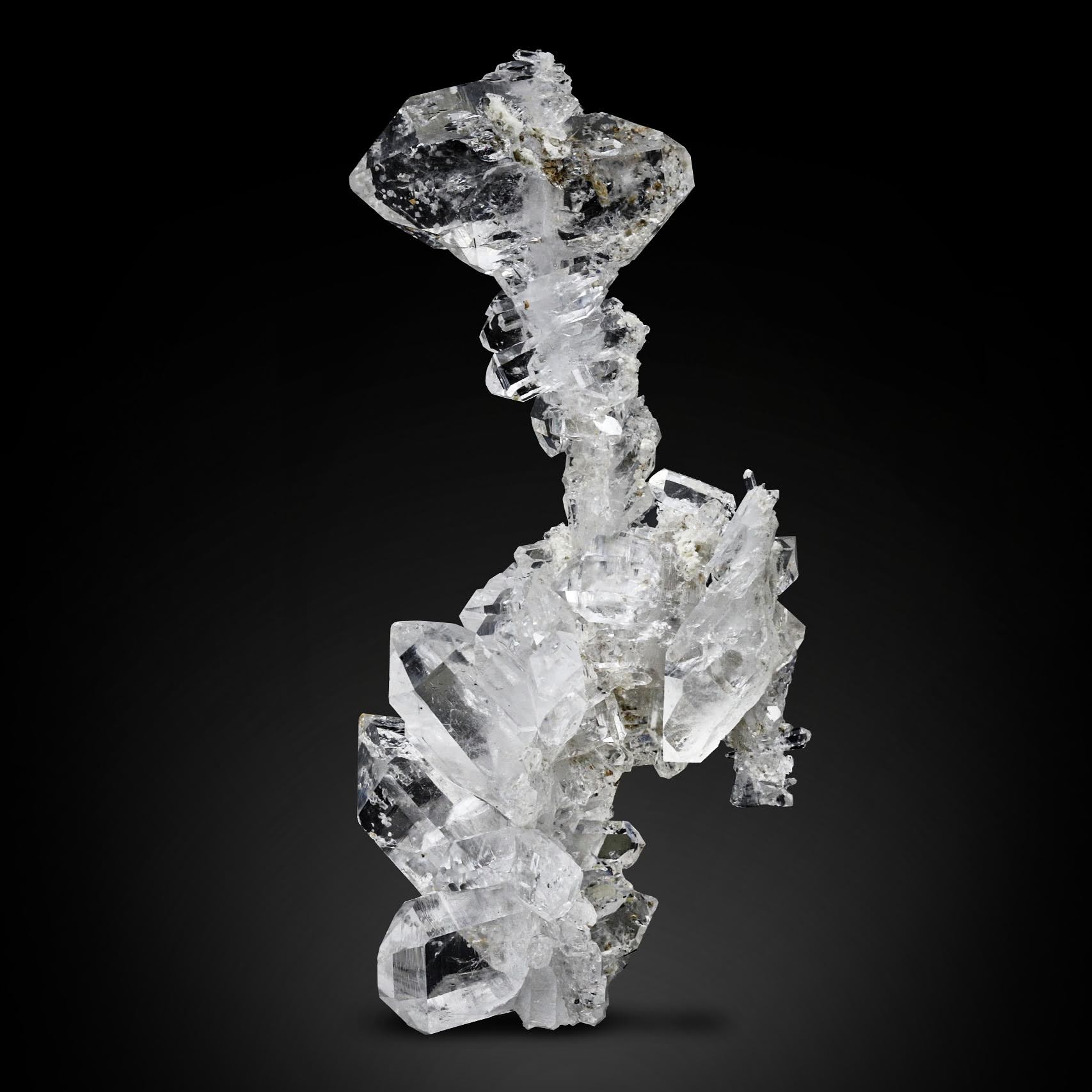 network of gem Faden Quartz crystals with exceptional clarity from Pakistan