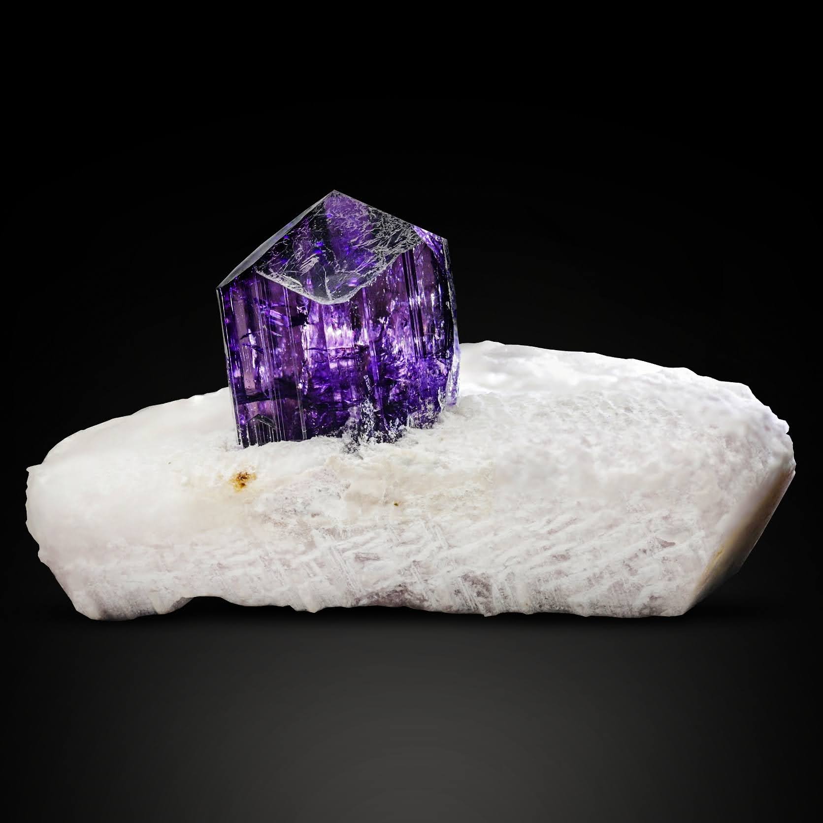 Scapolite Crystal On Calcite From Afghanistan