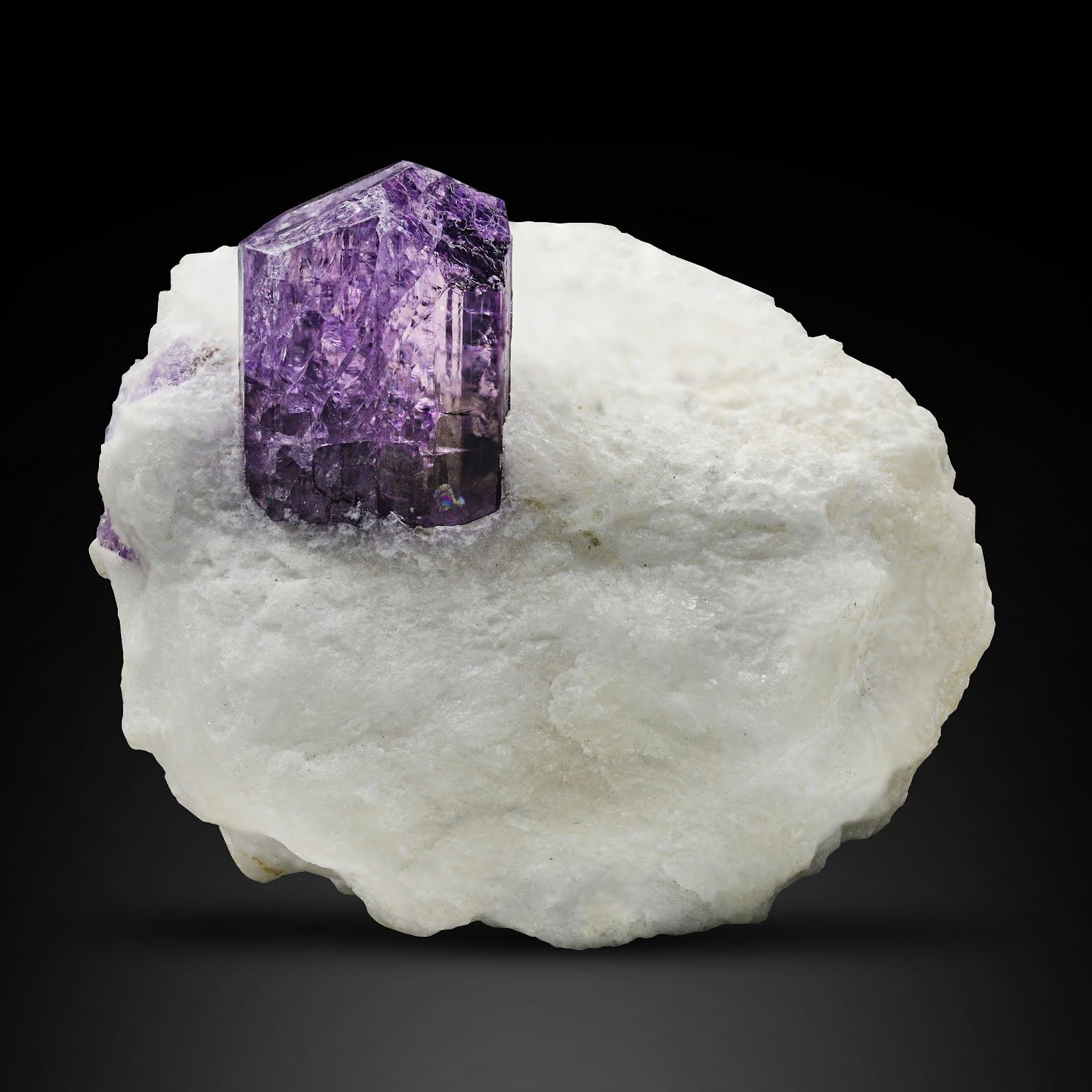 Scapolite Crystal On Calcite From Afghanistan