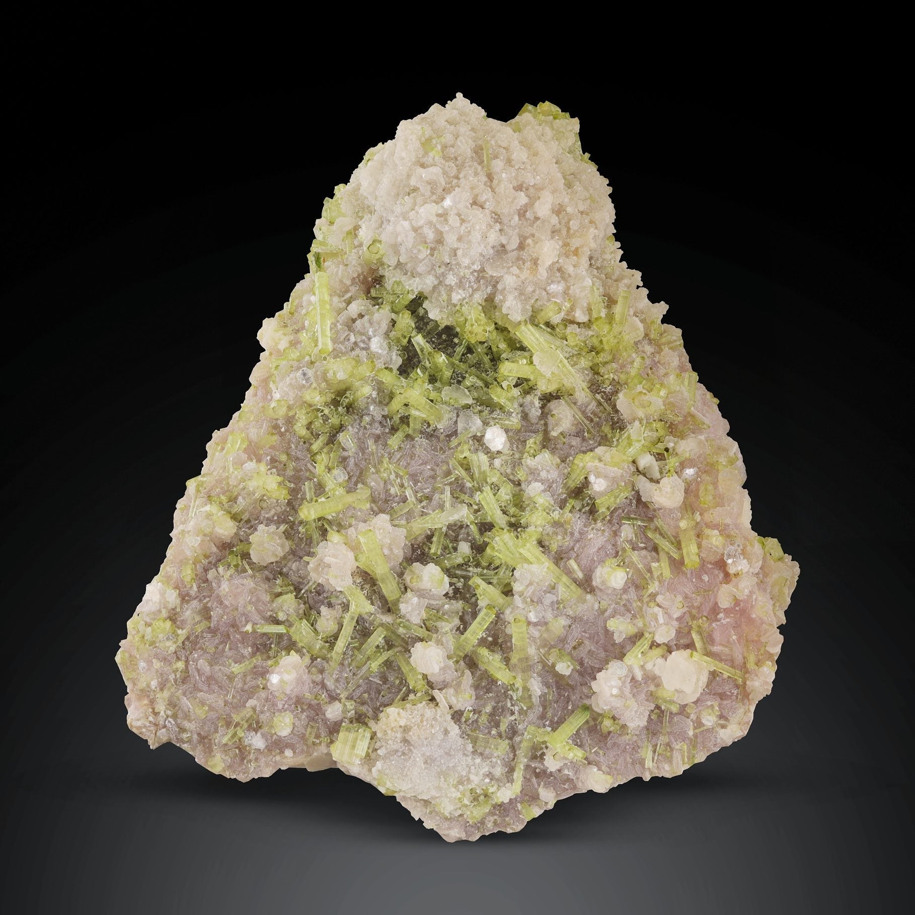 combination specimen of Tourmaline on Lepidolite crystals from Pakistan