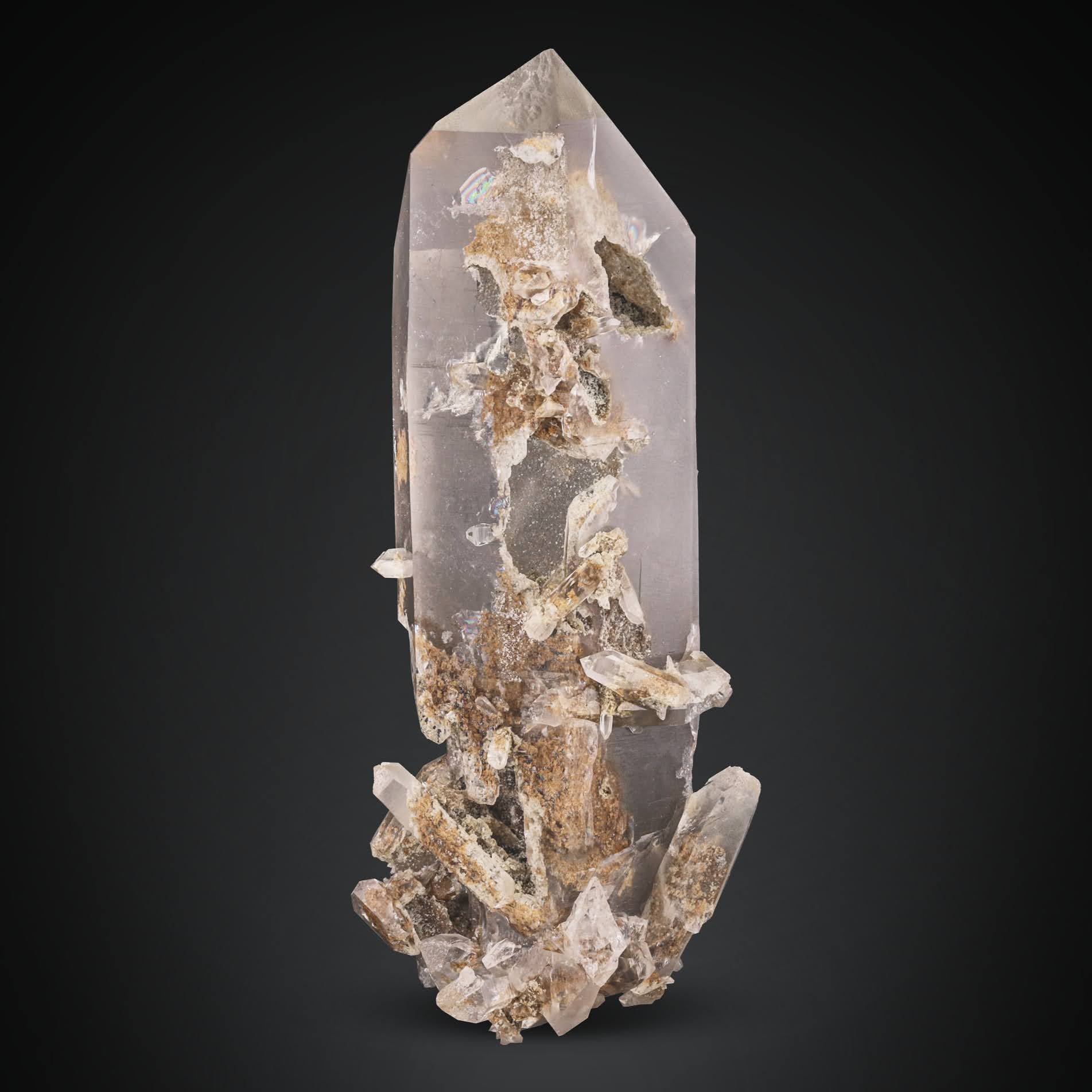 double terminated Quartz with Calcite inclusion from Pakistan