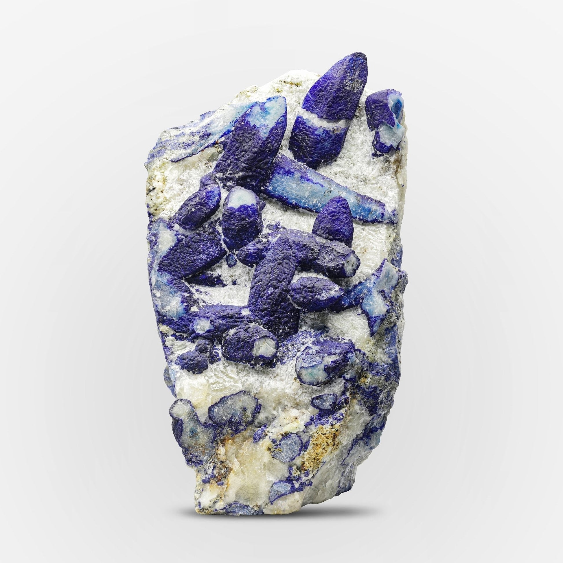 Blue Afghanite Crystals On Calcite From Afghanistan
