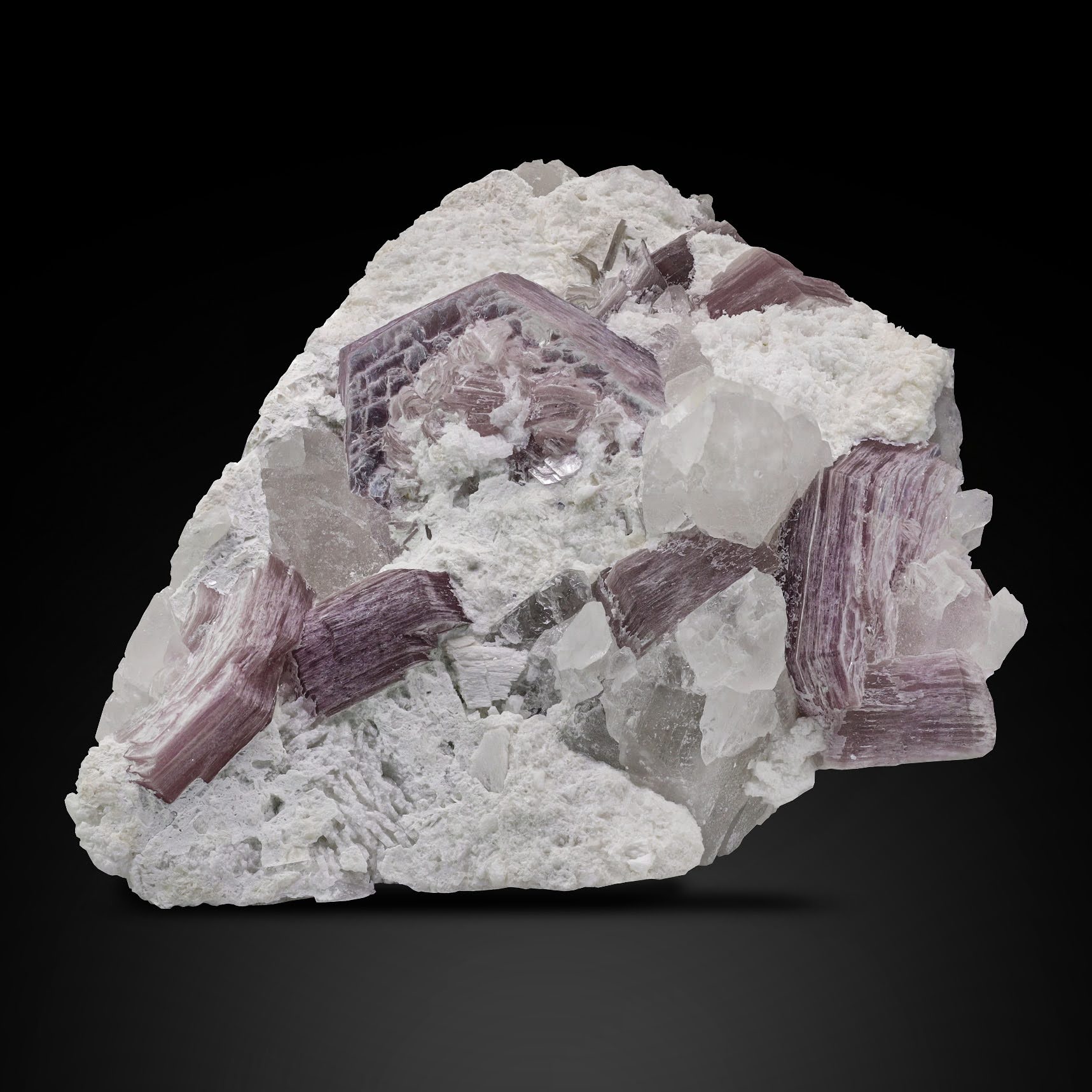 Lepidolite Mica With Quartz On Albite From Pakistan