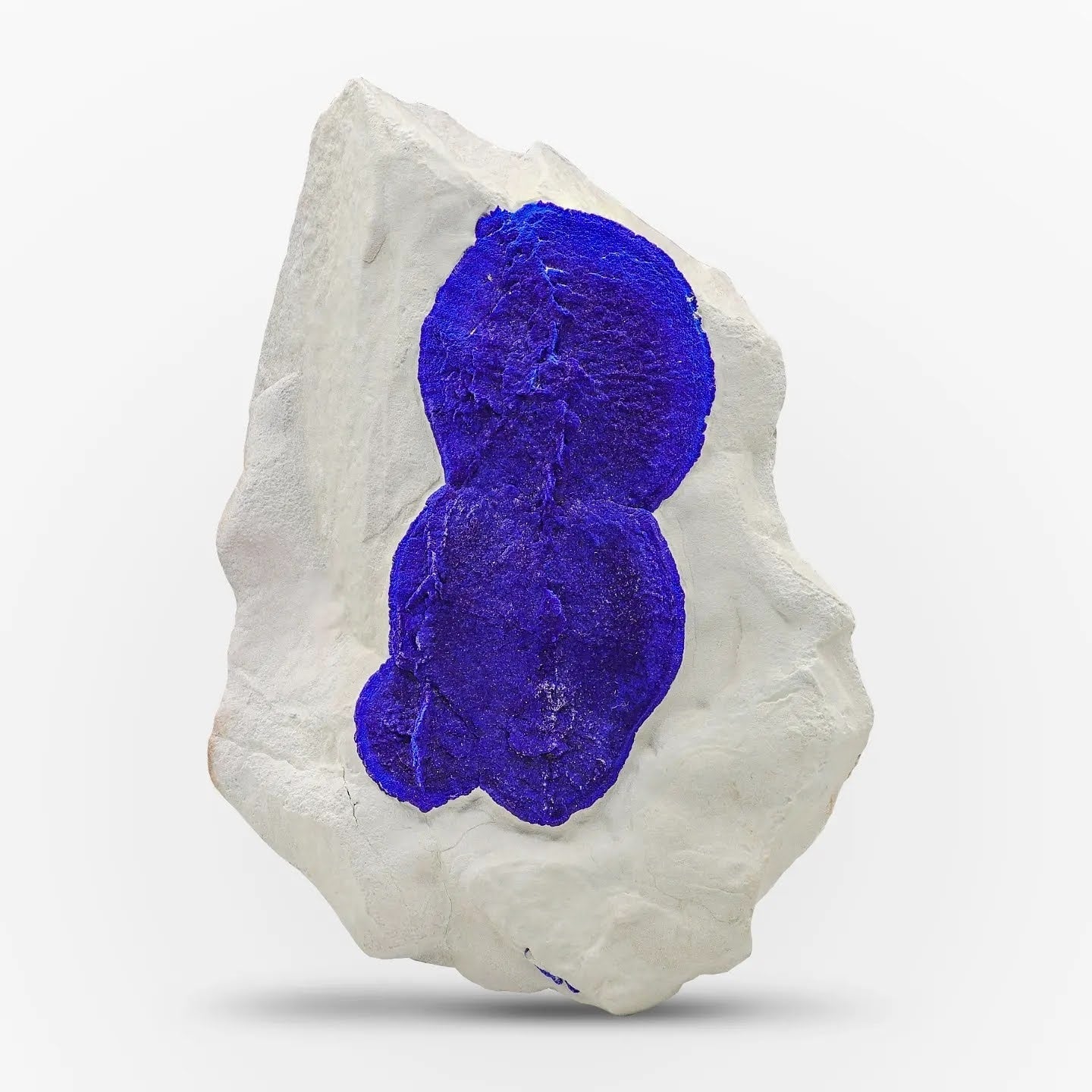 Blue Azurite Sun Crystals On white Kaolinite Matrix From Australia