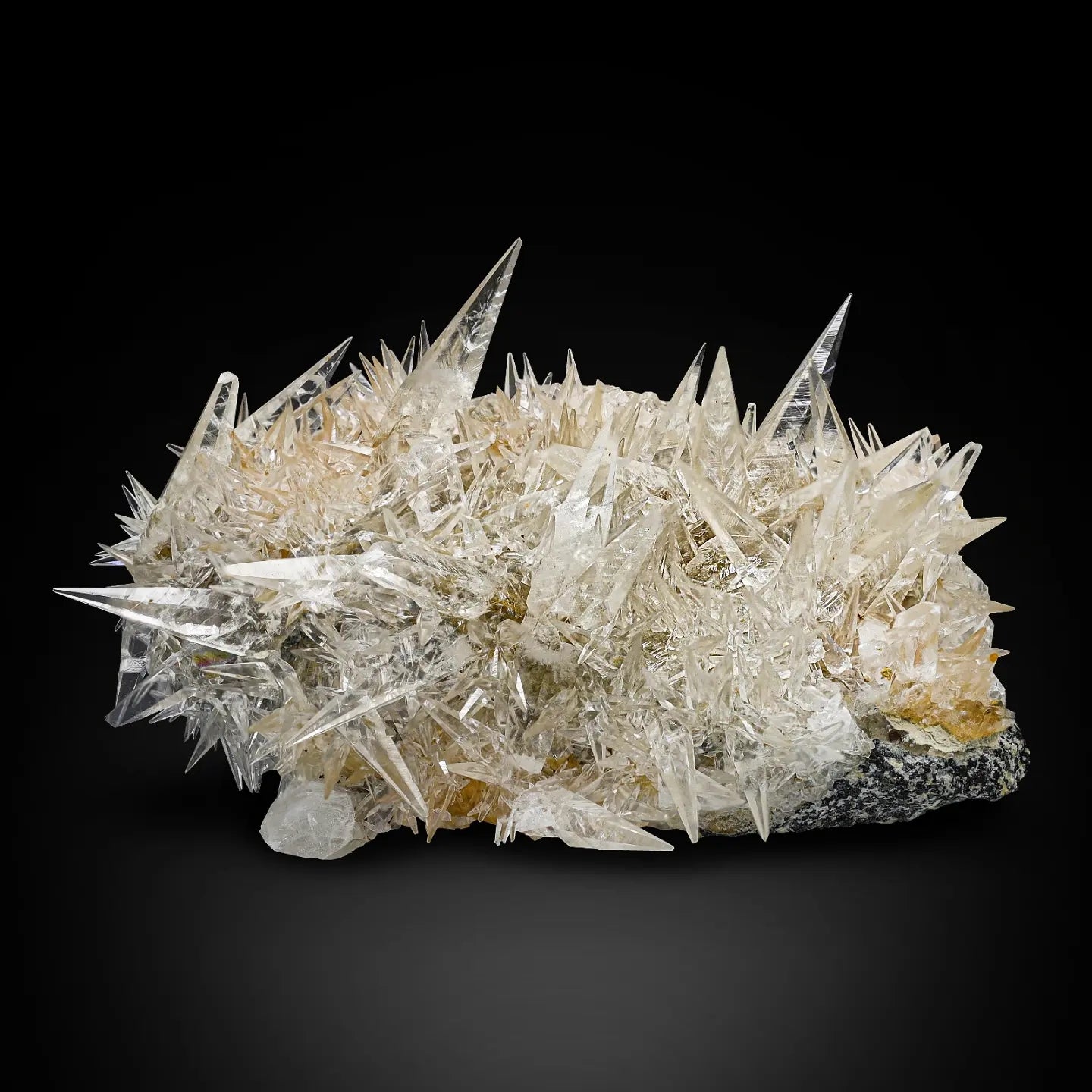 Artistic formation for Calcite crystal cluster on matrix from Pakistan