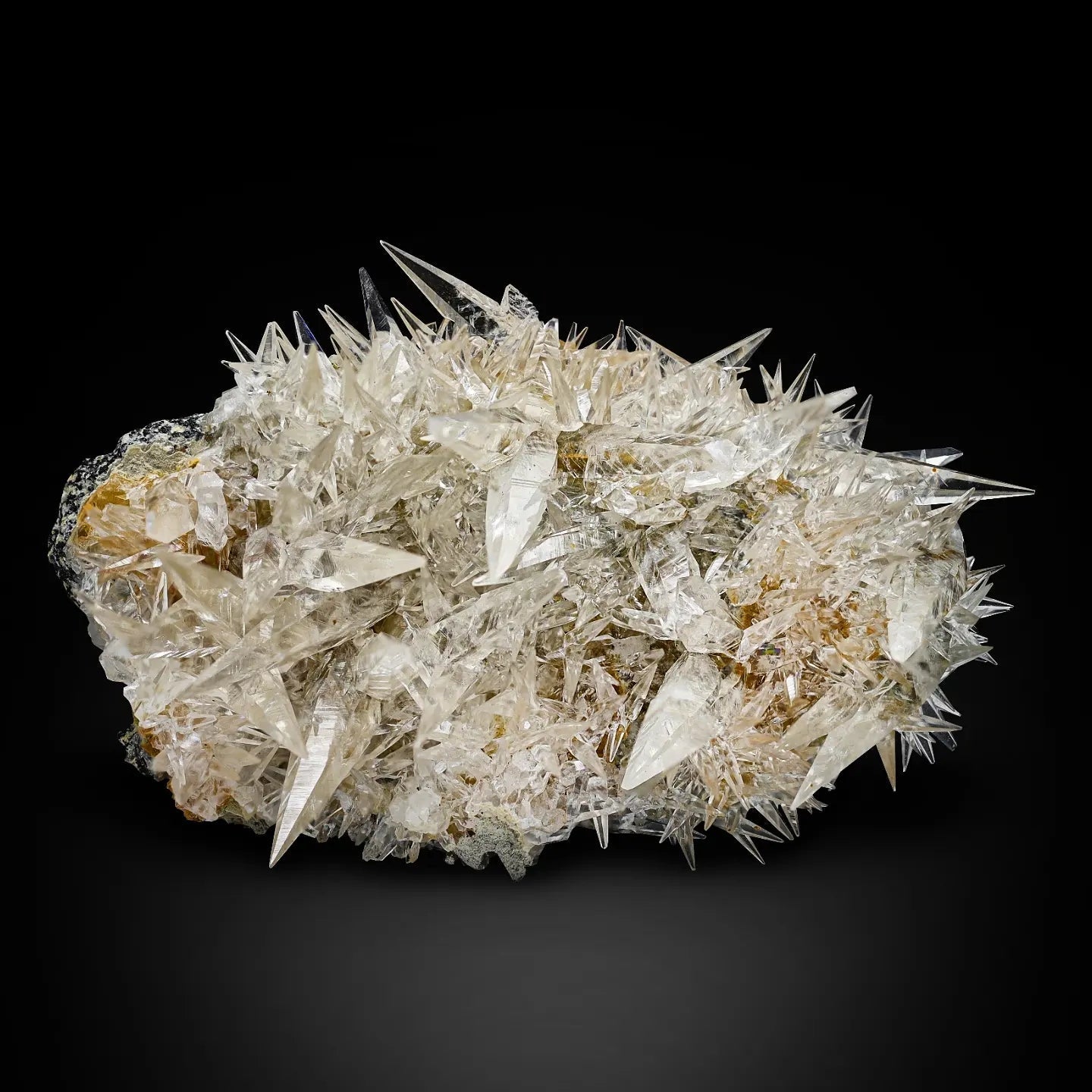 Artistic formation for Calcite crystal cluster on matrix from Pakistan