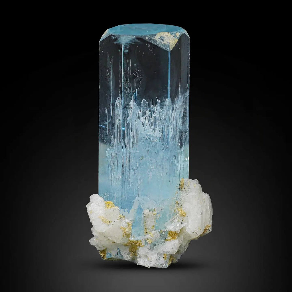 Aquamarine Crystal On Albite Matrix From Pakistan