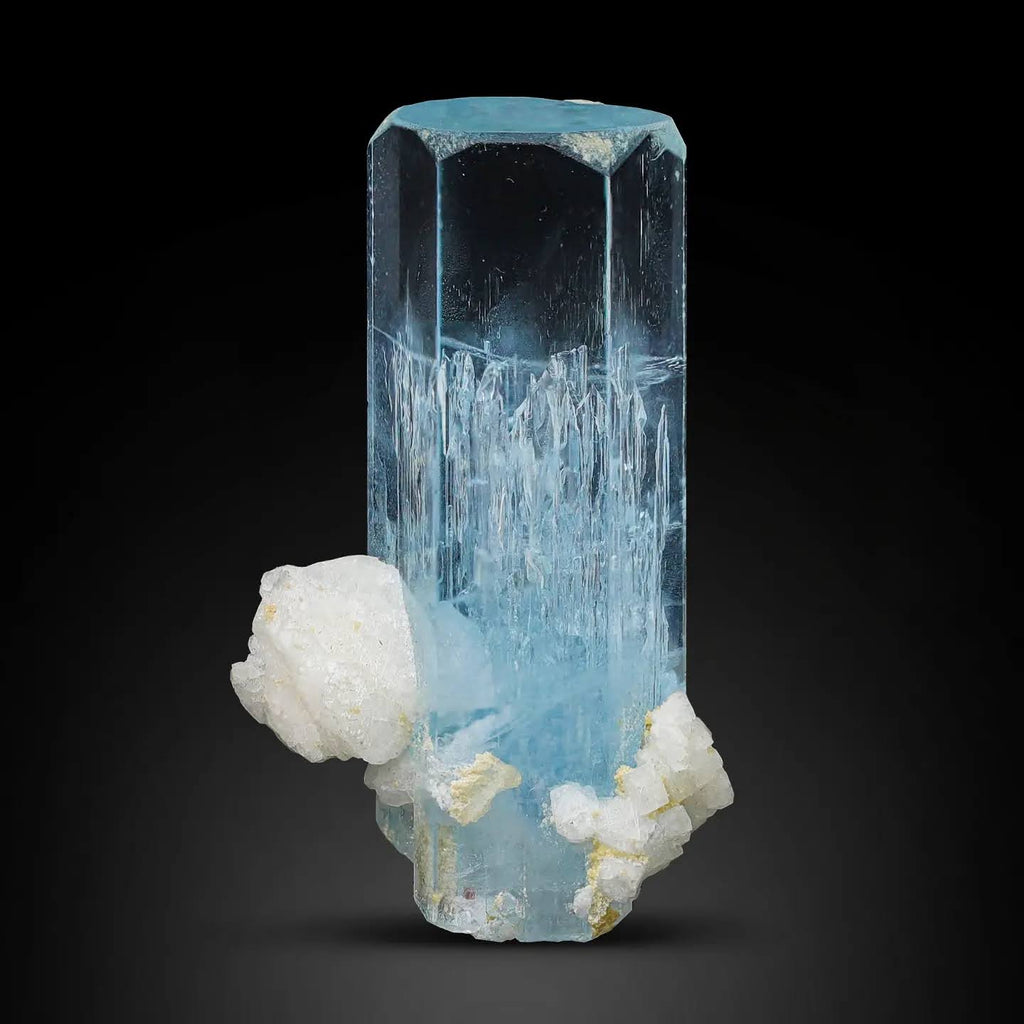 Aquamarine Crystal On Albite Matrix From Pakistan