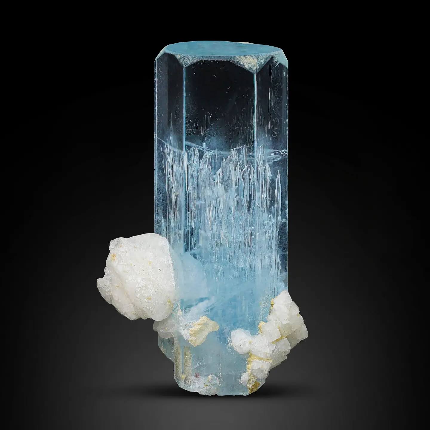 Aquamarine Crystal On Albite Matrix From Pakistan