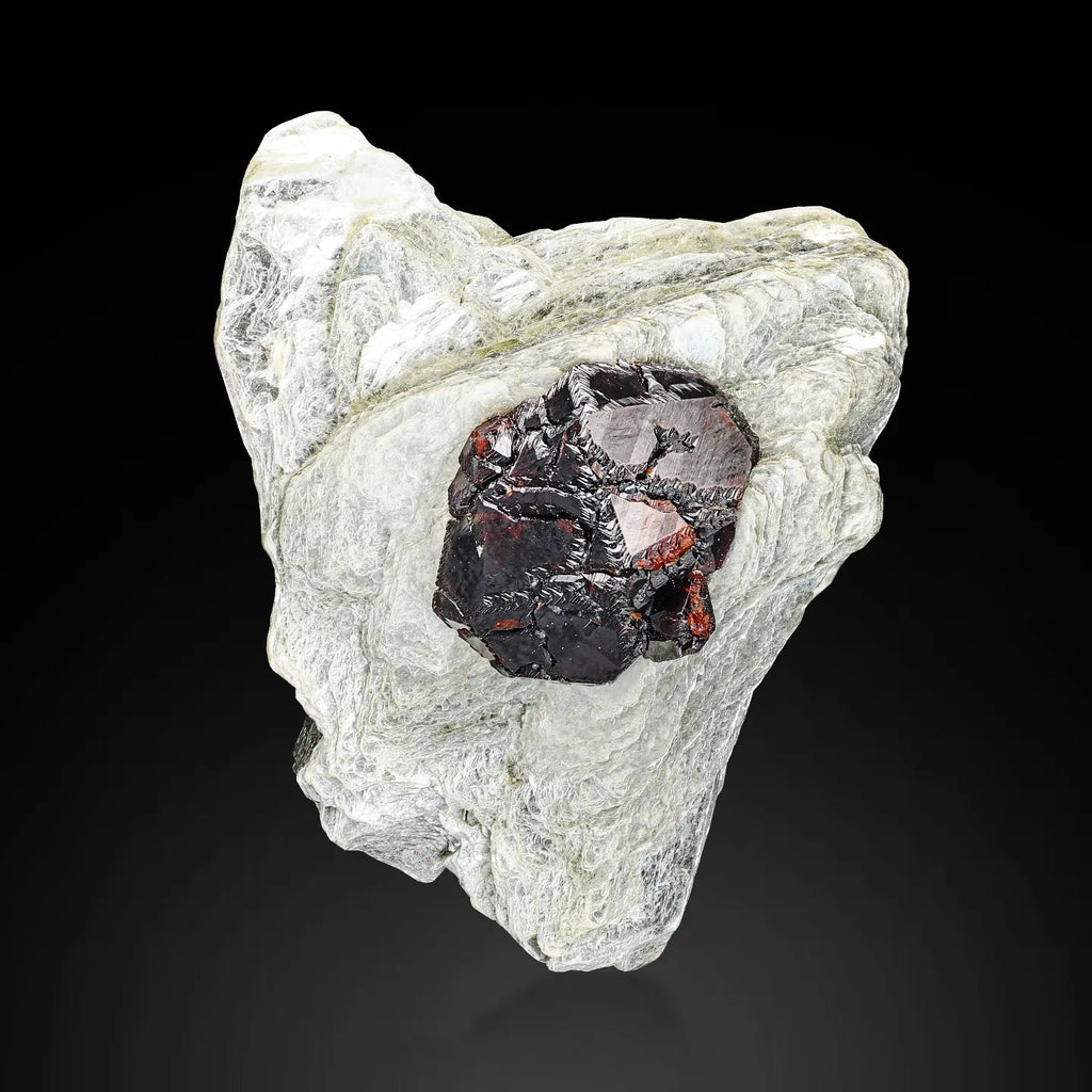 Group of Spessertine Garnet Crystals on Albite Muscovite from Pakistan
