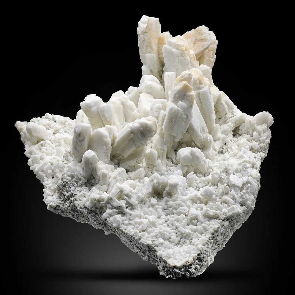 Elongated Microcline Feldspar crystals on Cleavelandite from Pakistan
