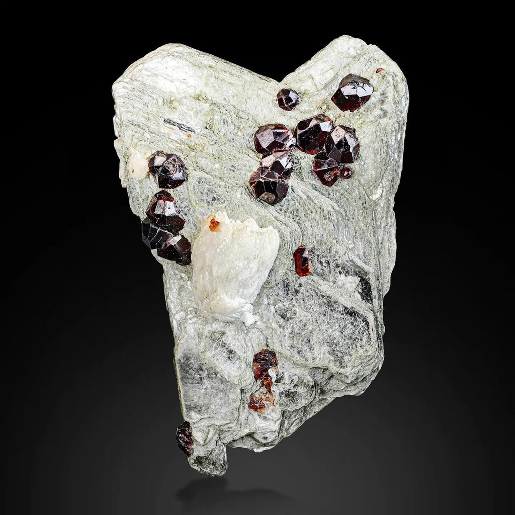 Group of Spessertine Garnet Crystals on Albite Muscovite from Pakistan